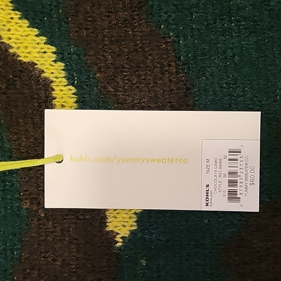 Oversized Camo Easy Crewneck Sweater,Yummy Sweater Co. Medium, NWT - Picture 8 of 10